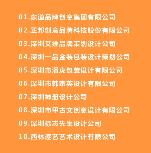 中國深圳包裝設計公司排名前十強名單有哪些？